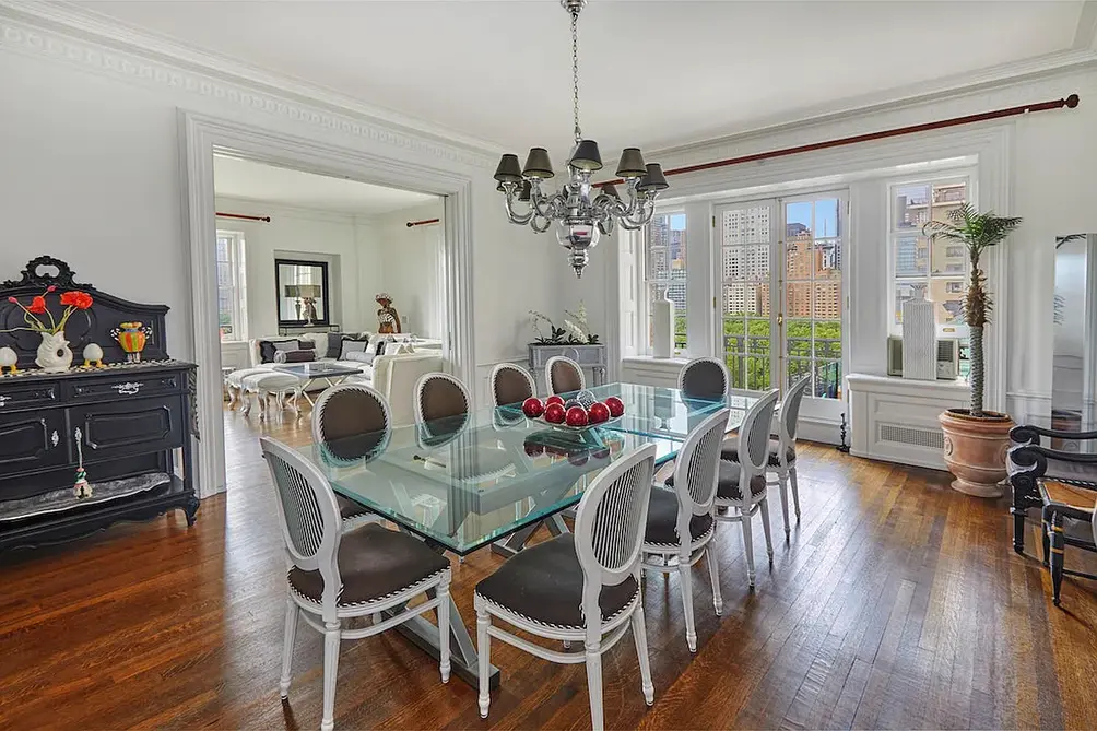 Formal dining room with Central Park views