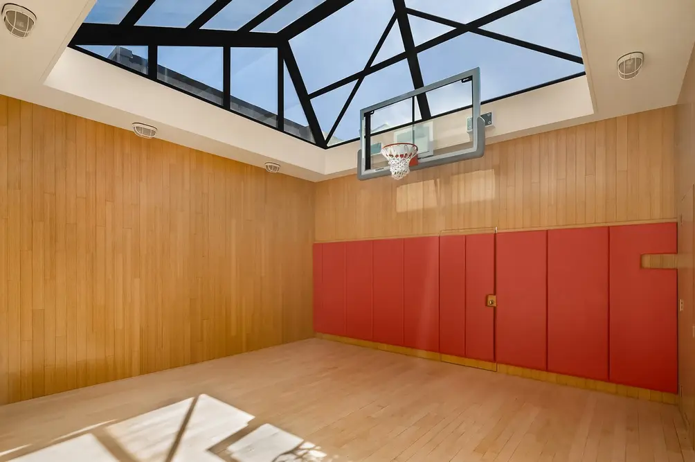 Upper-level basketball court