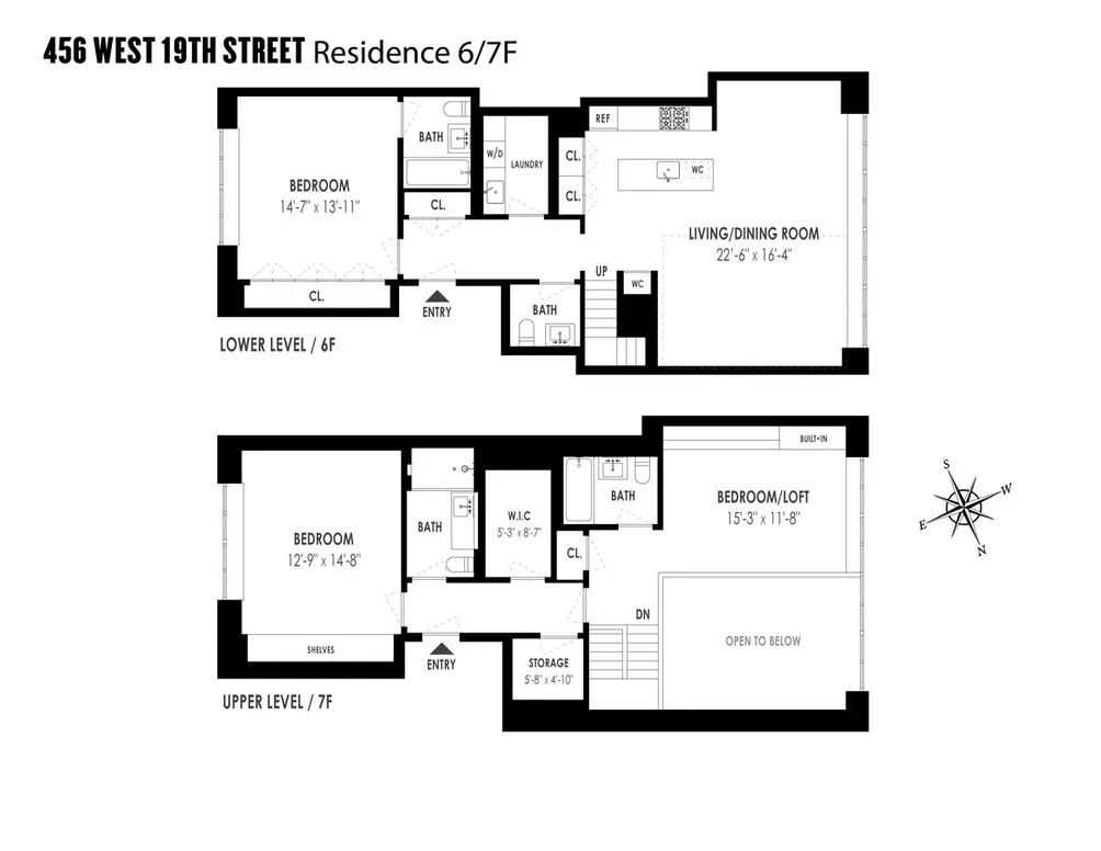 456 West 19th Street #6/7F floor plan