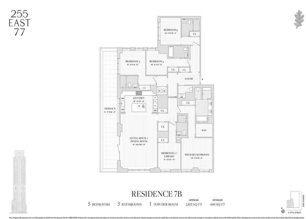 Five-bedroom floor plan