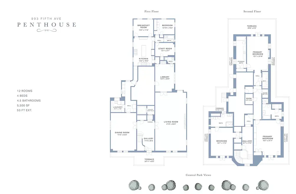 Duplex penthouse floor plan