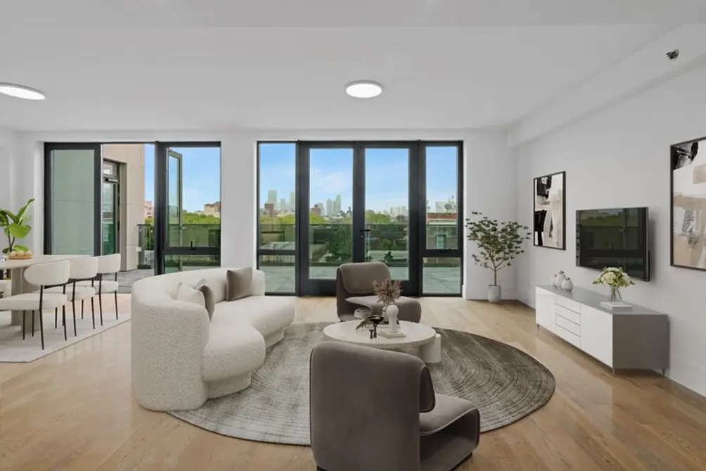 Living room with oversized windows