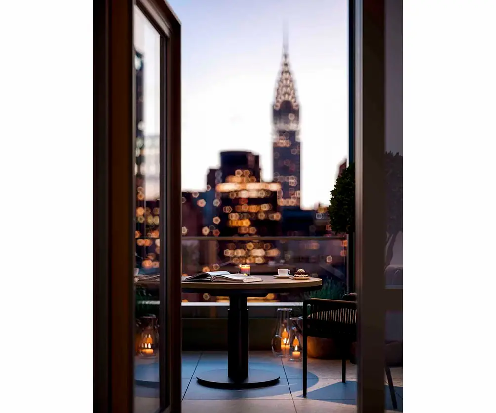 Terrace with Chrysler Building views