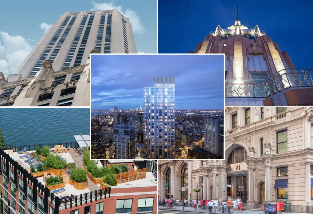 Top rental buildings in the Financial District Battery Park City