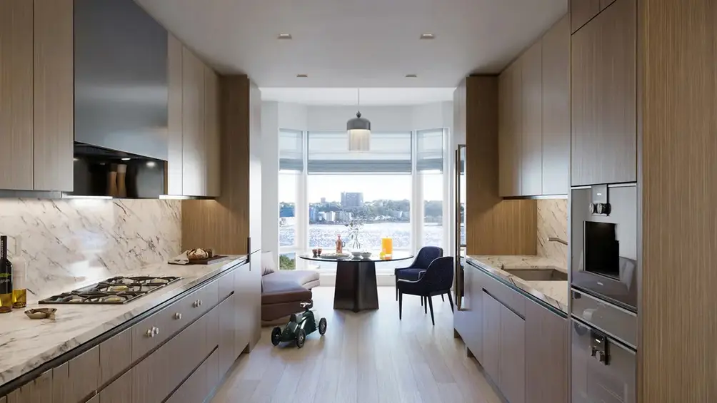 Windowed kitchen, NYC condos