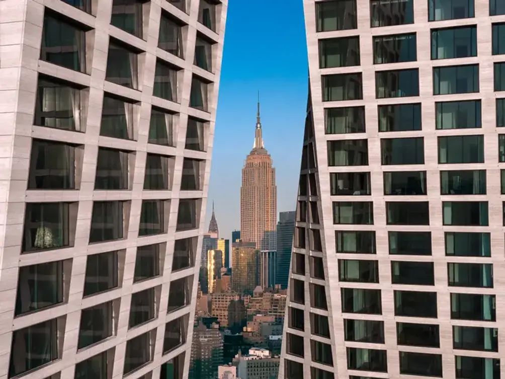 Two towers of One High Line with the Empire State Building in between