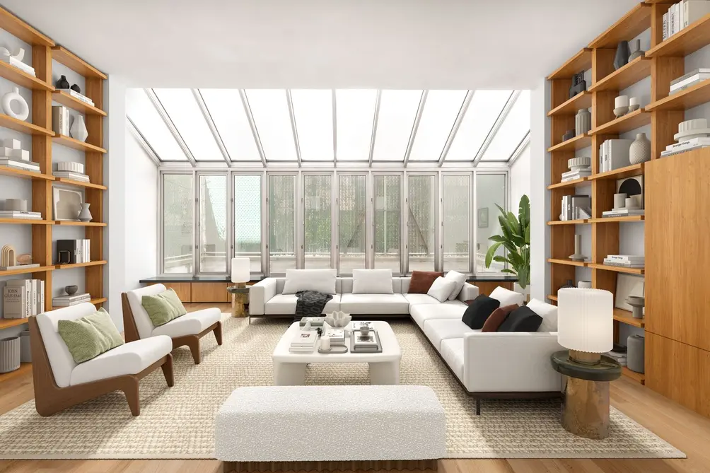 Living room with solarium windows