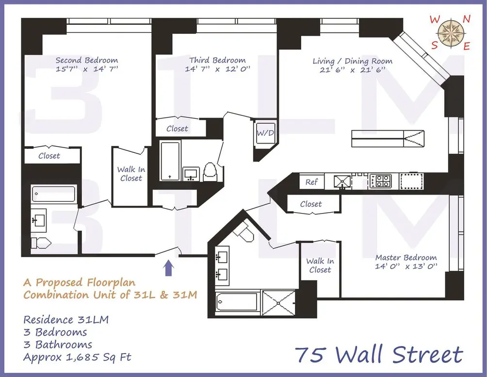 75 Wall Street #31LM floor plan