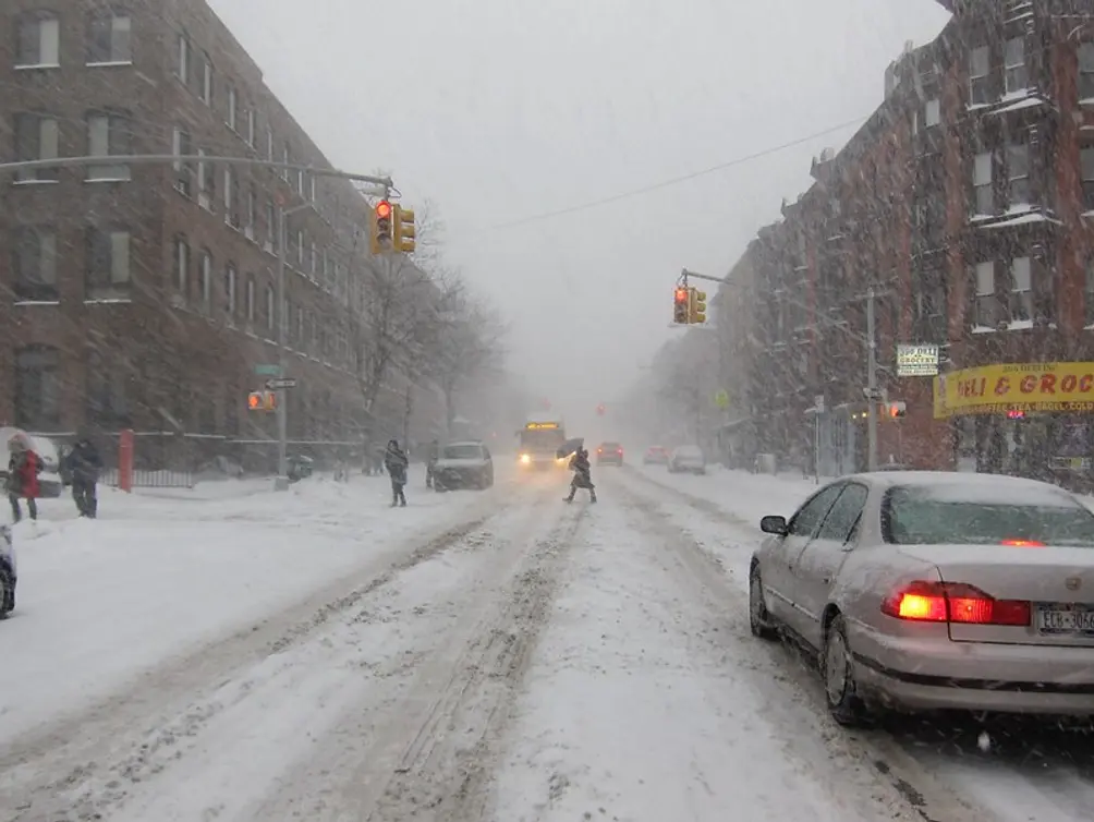 NYC snowy street