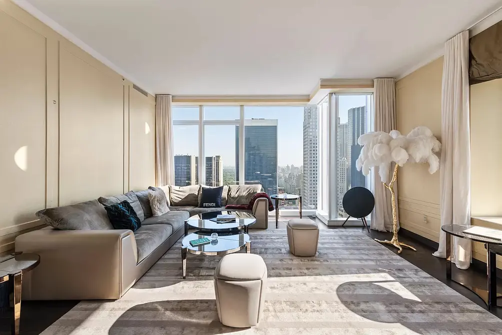 Living room with city views