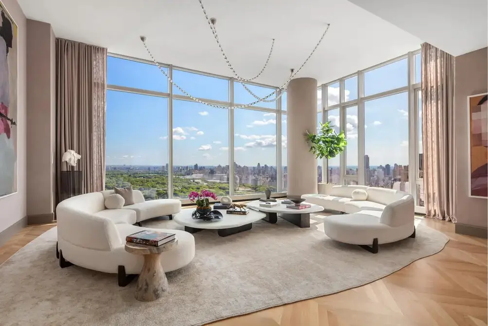 Corner living room overlooking Central Park