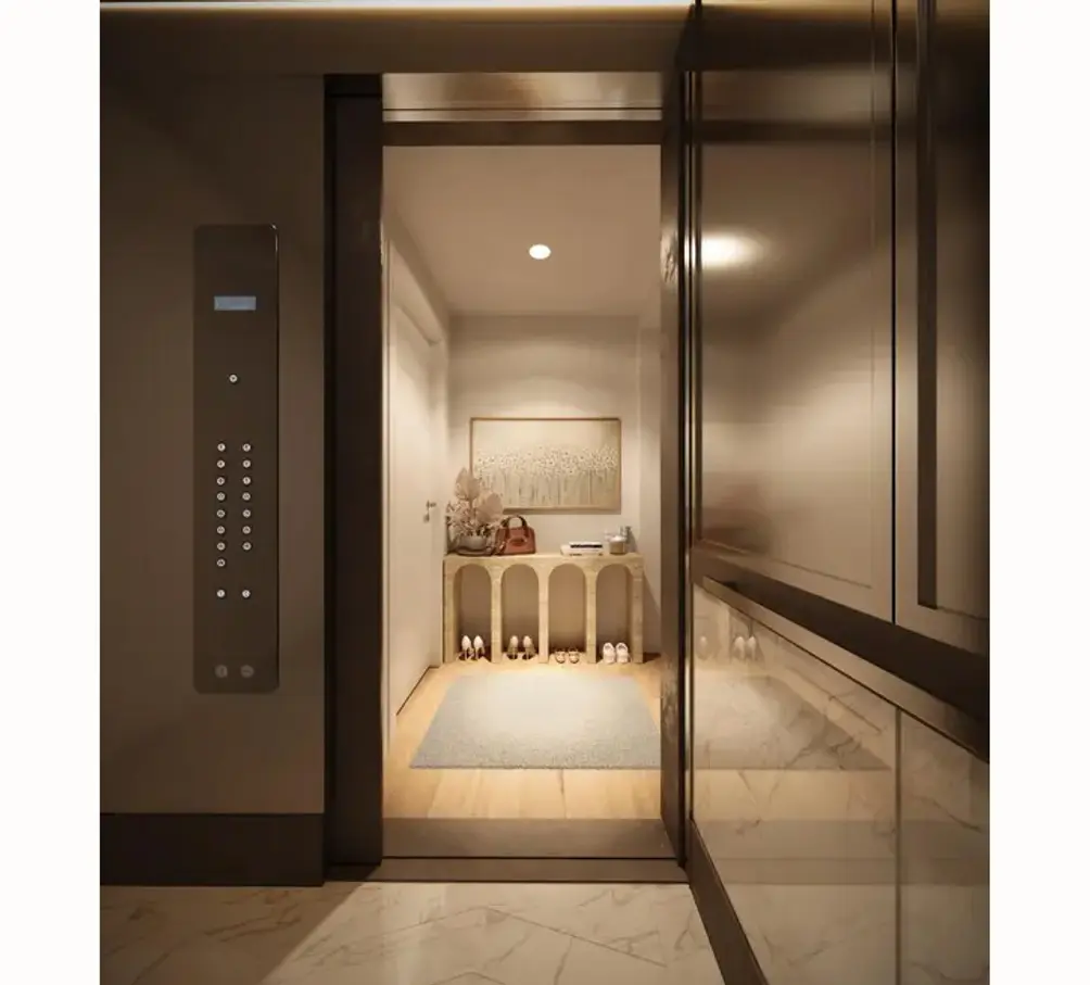Direct elevator entrance and foyer
