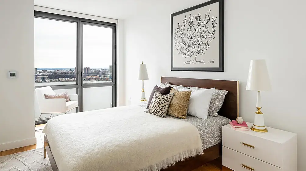 Bedroom with river views