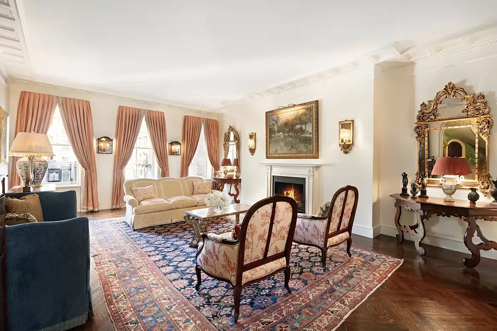 Living room with fireplace