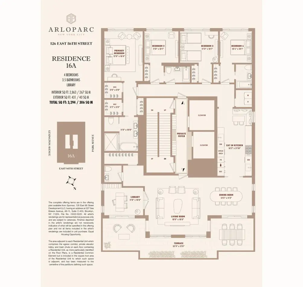 Four-bedroom floor plan