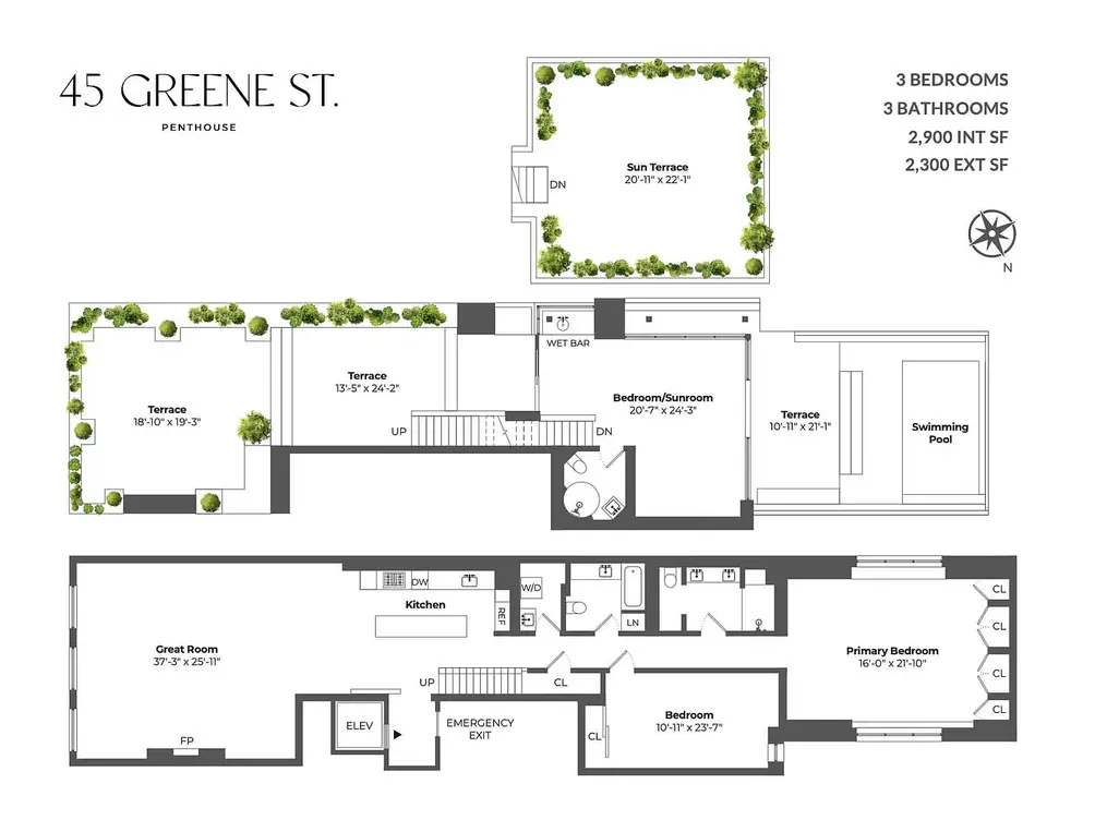 Penthouse floor plan