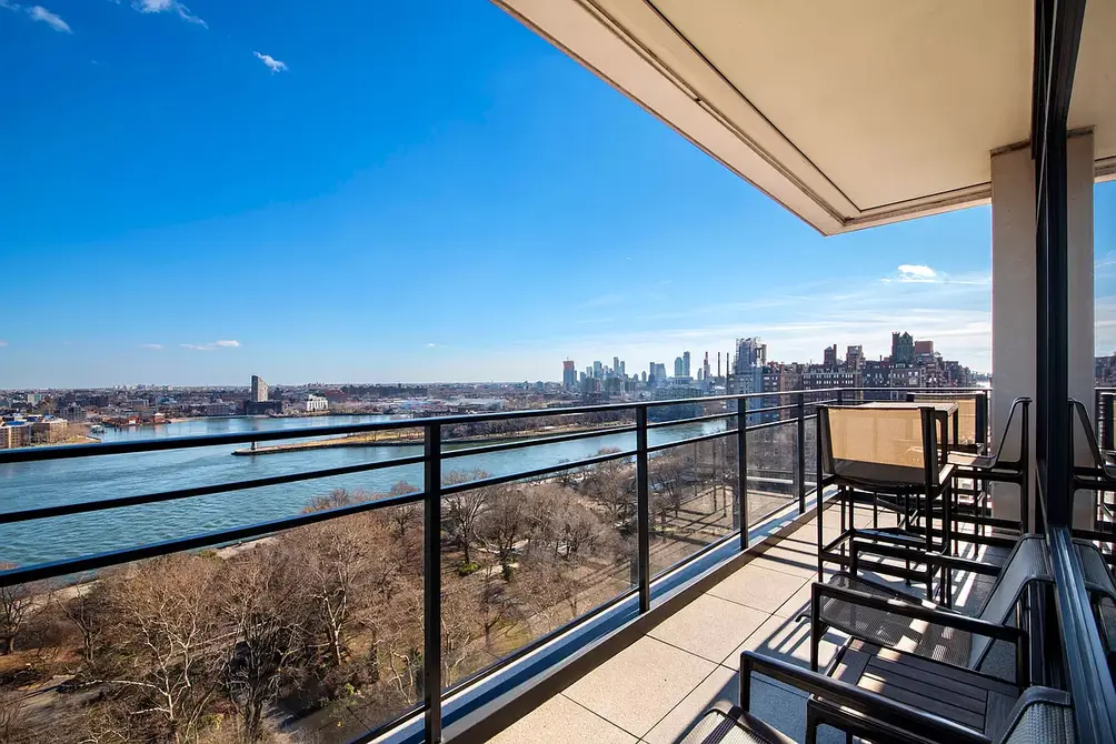 Private balcony overlooking the East River