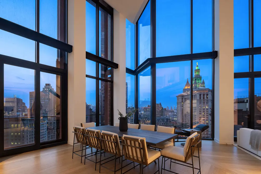 Corner dining room with views of buildings that could attract all-cash buyers