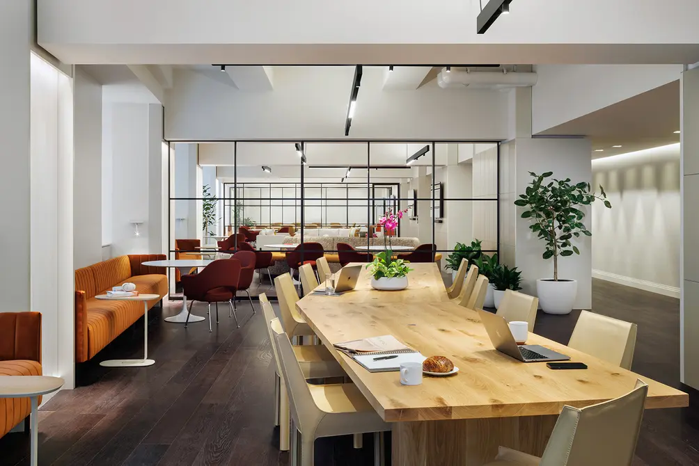 One Works coworking space with conference room and open seating