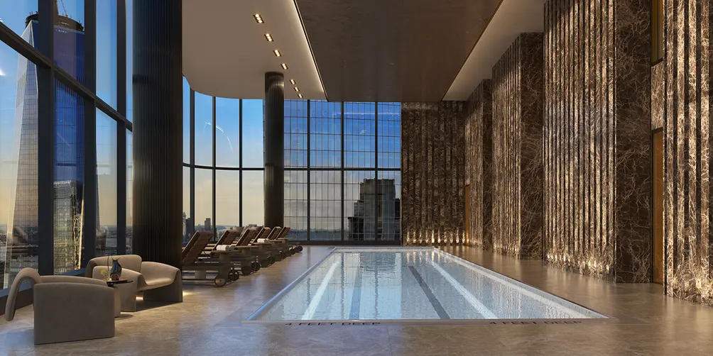 Pool with One World Trade Center views