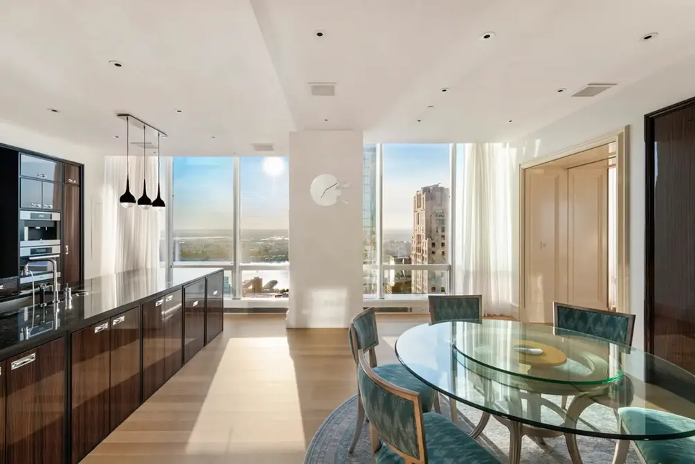 Open, windowed kitchen with Central Park views