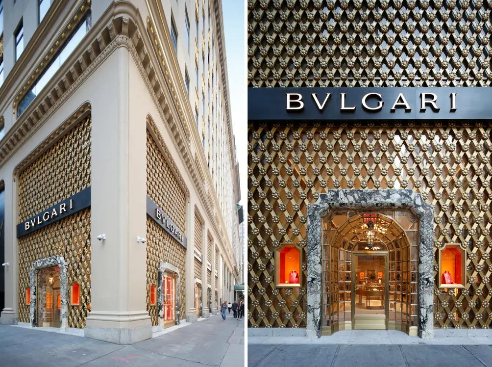 Bulgari Unveils New Gold-Studded Facade at the Crown Building | CityRealty