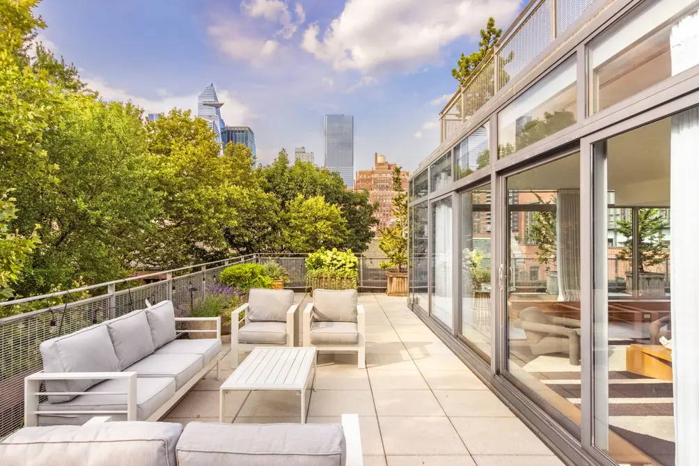Private terrace with Hudson Yards views