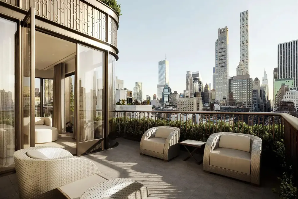 Private terrace with Billionaires' Row views