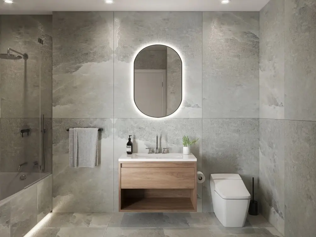 Primary bath with high-end finishes