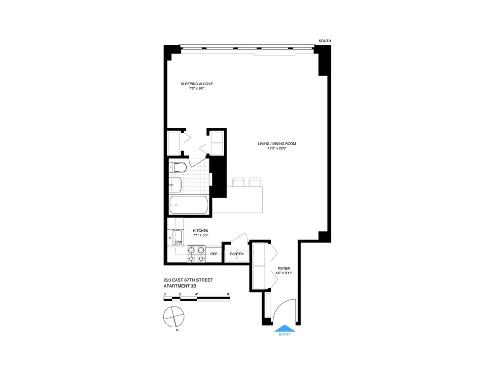 Junior one-bedroom floor plan