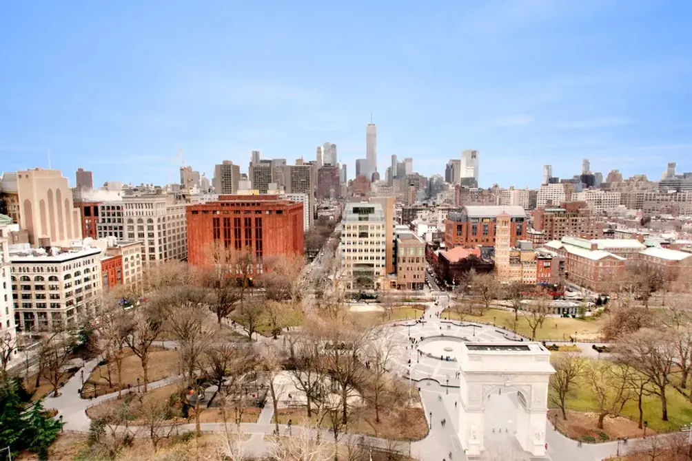 Washington Square Park and Lower Manhattan views