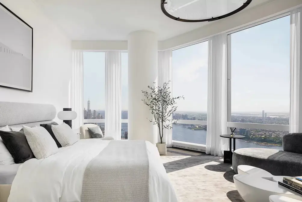 Primary bedroom with Hudson River views