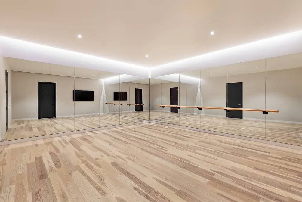 Movement studio with ballet barre