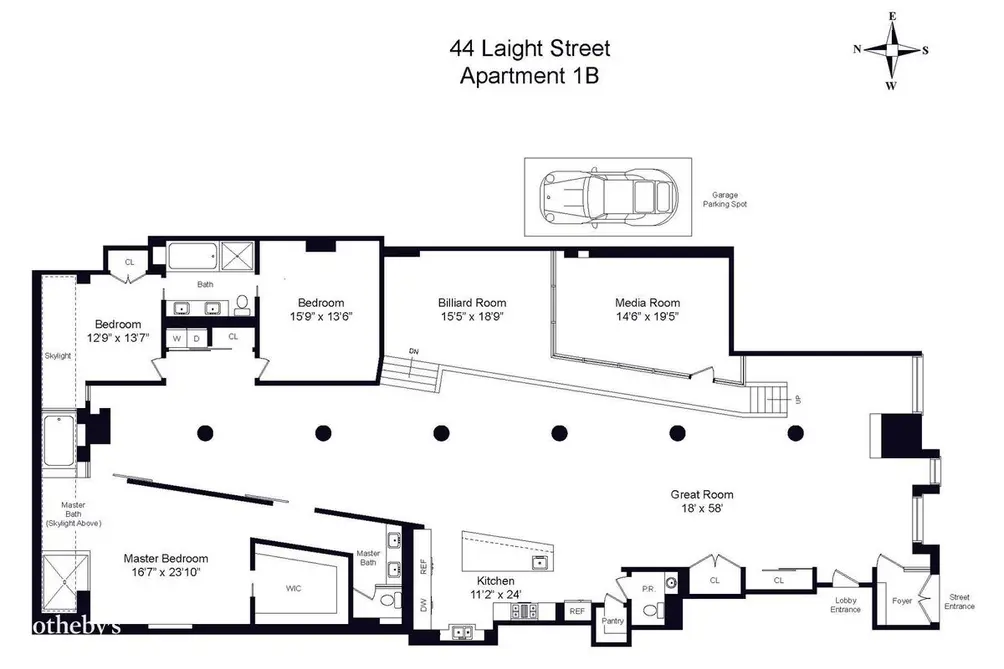 44 Laight Street #1B floor plan