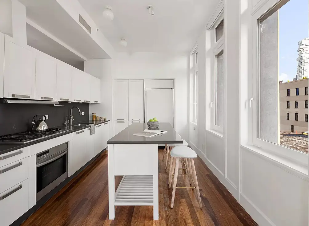 Windowed kitchen with island