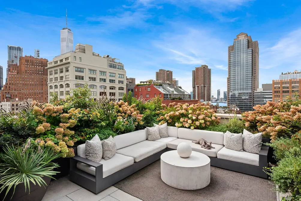 Private roof terrace with city views