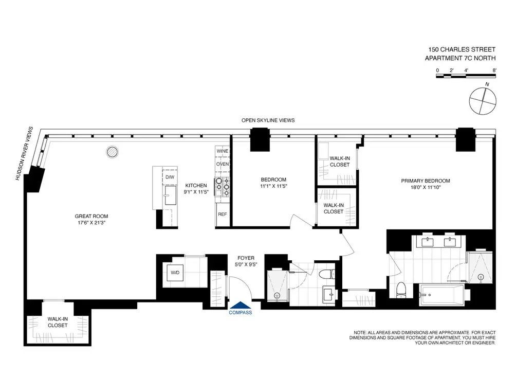 Two-bedroom condo floor plan