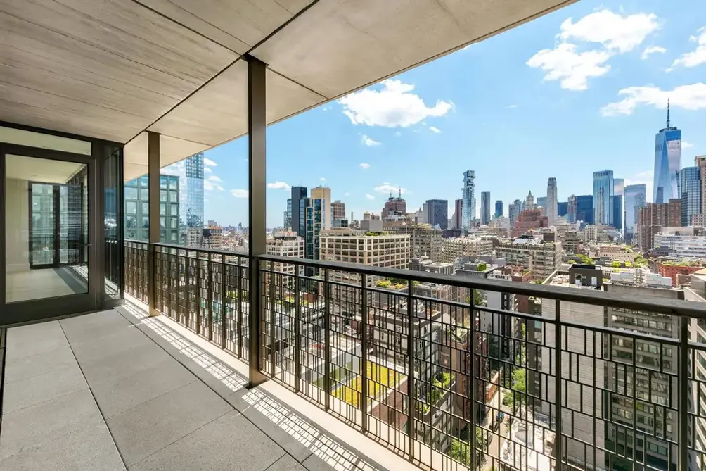 Private balcony with Lower Manhattan views