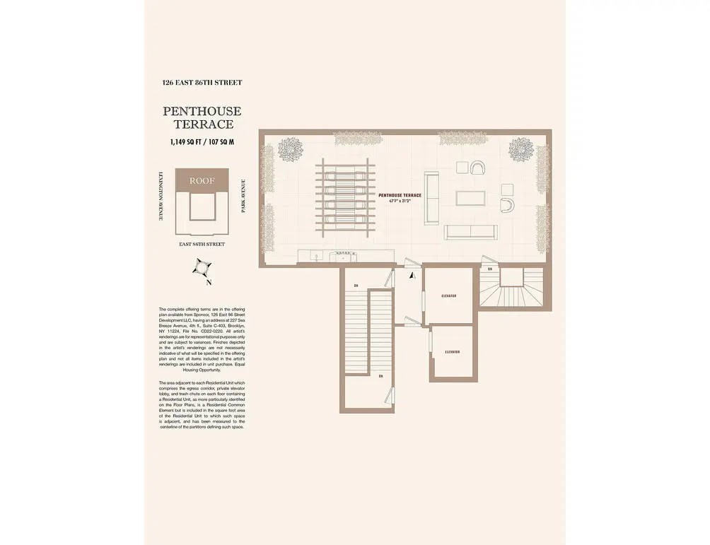 Roof terrace floor plan