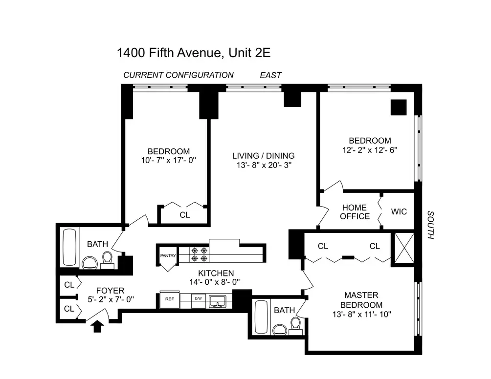 1400 Fifth Avenue #2E floor plan