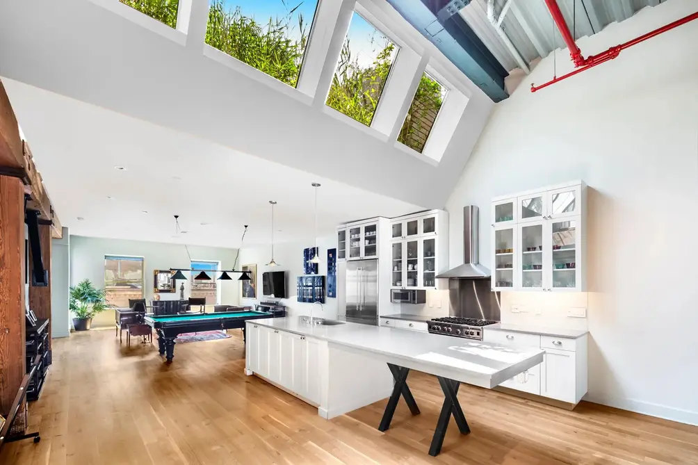 Open kitchen with skylight