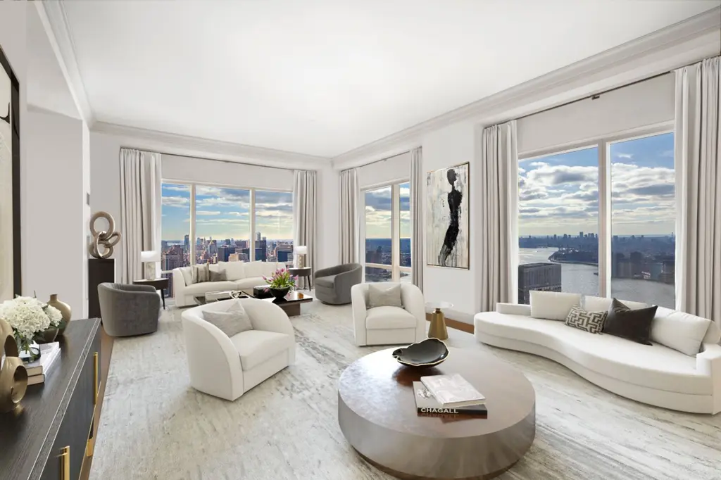 Sky-High Respites: Voluminous NYC apartments with incredible skyline ...