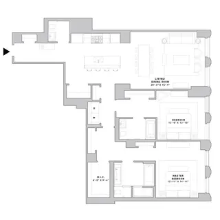 121 East 22nd Street two-bedroom floor plan