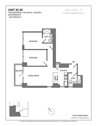 42-50 27th Street two-bedroom floor plan
