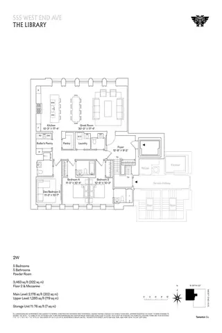 555 West End Avenue The Library floor plan