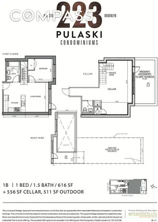 223 Pulaski Street #1B floor plan