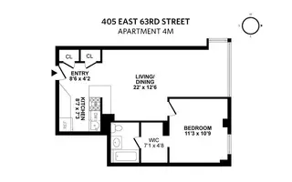 405 East 63rd Street #4M floor plan