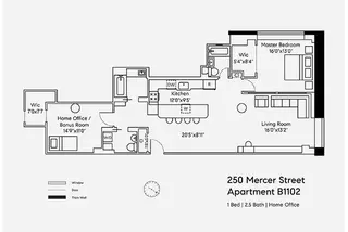 250 Mercer Street #B1102 floor plan
