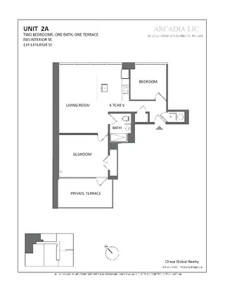 24-12 42nd Road two-bedroom floor plan