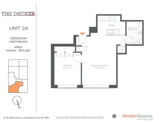 21-10 44th Drive 1-bedroom floor plan